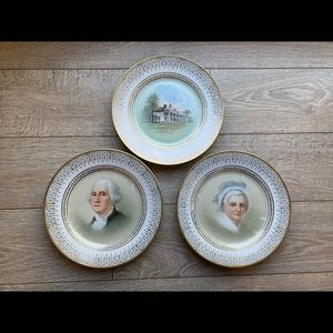 Antique George & Martha Washington Tatler Plates